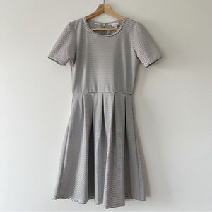 LULAROE | Striped White and Black Amelia Dress